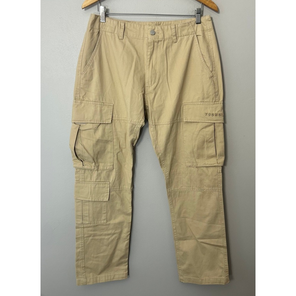 YoungLA Cargo Pants Mens Medium Khaki Tan Tactical Utility Streetwear